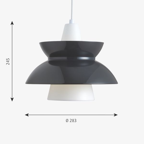 Wisząca lampa Doo-Wop od Louis Poulsen w ciemnoszarym kolorze