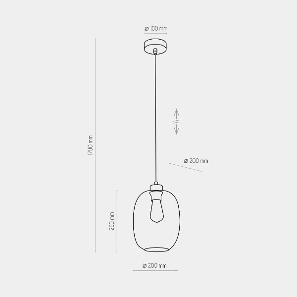 Wisząca lampa Elio z niebieskim kloszem