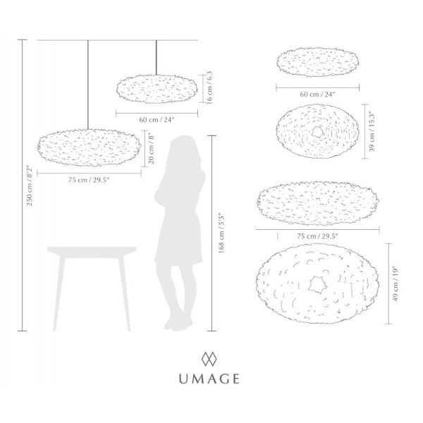 Wisząca lampa Eos Esther L z naturalnych błękitnych piór