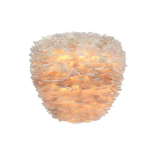 Wisząca lampa Eos Evia M w jasnobrązowym odcieniu z naturalnych piór