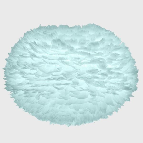 Wisząca lampa Eos L z naturalnych błękitnych piór