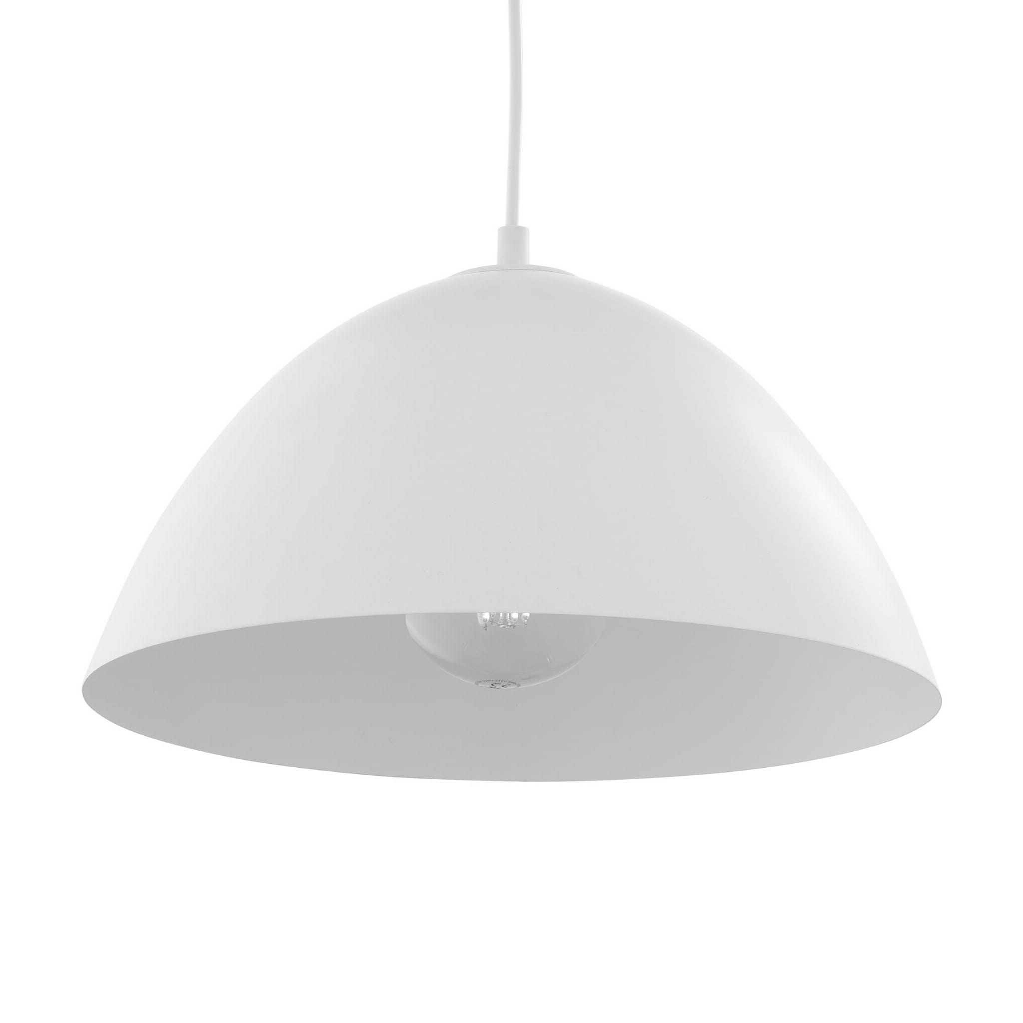 Wisząca lampa Faro w białym kolorze z metalowym kloszem