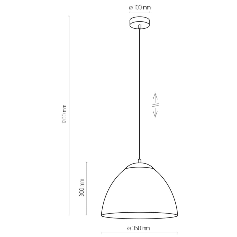 Wisząca lampa Faro w białym kolorze z metalowym kloszem