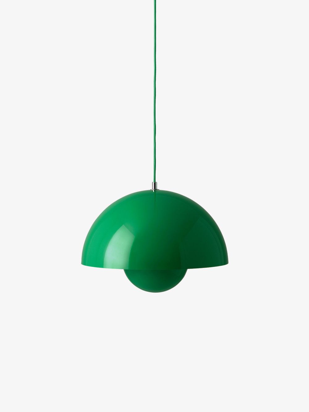 Wisząca lampa Flowerpot VP7 w kolorze Signal Green o średnicy 37 cm