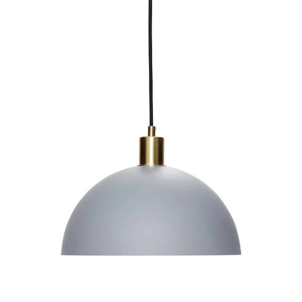 Wisząca lampa Form z szarym kloszem i złotymi detalami