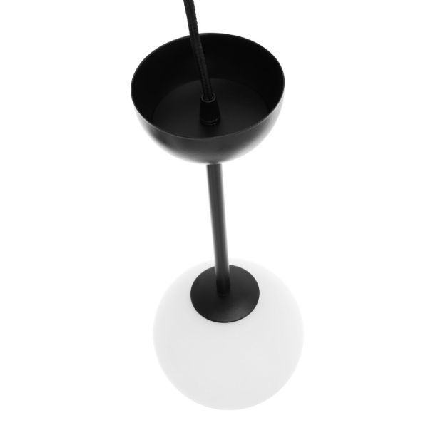 Wisząca lampa Gladio w kolorze czarnym z mlecznym kloszem