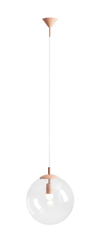 Wisząca lampa Globe Coral z kloszem ze szkła