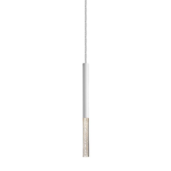 Wisząca lampa LED One w białym kolorze – cylindryczny kształt.