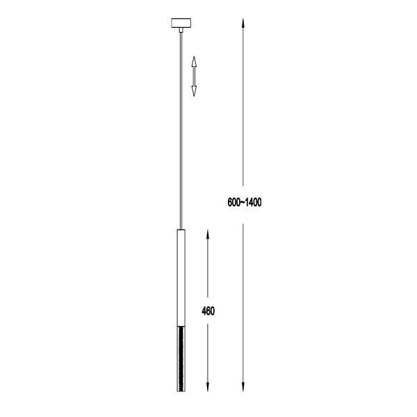 Wisząca lampa LED One w białym kolorze – cylindryczny kształt.
