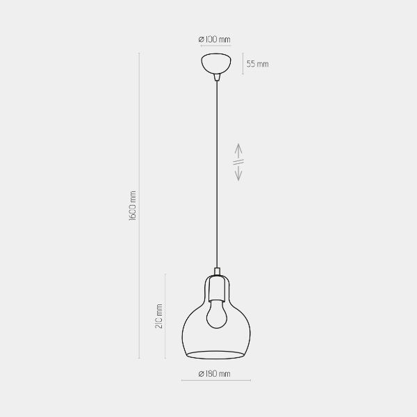 Wisząca lampa Mango z różowym szklanym kloszem