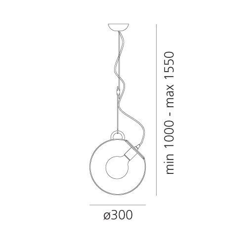 Wisząca lampa Miconos w złotym odcieniu z szklanym kloszem