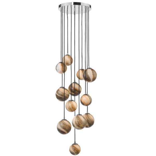 Wisząca lampa Mikara o długości 1,5 m z marmurowym efektem