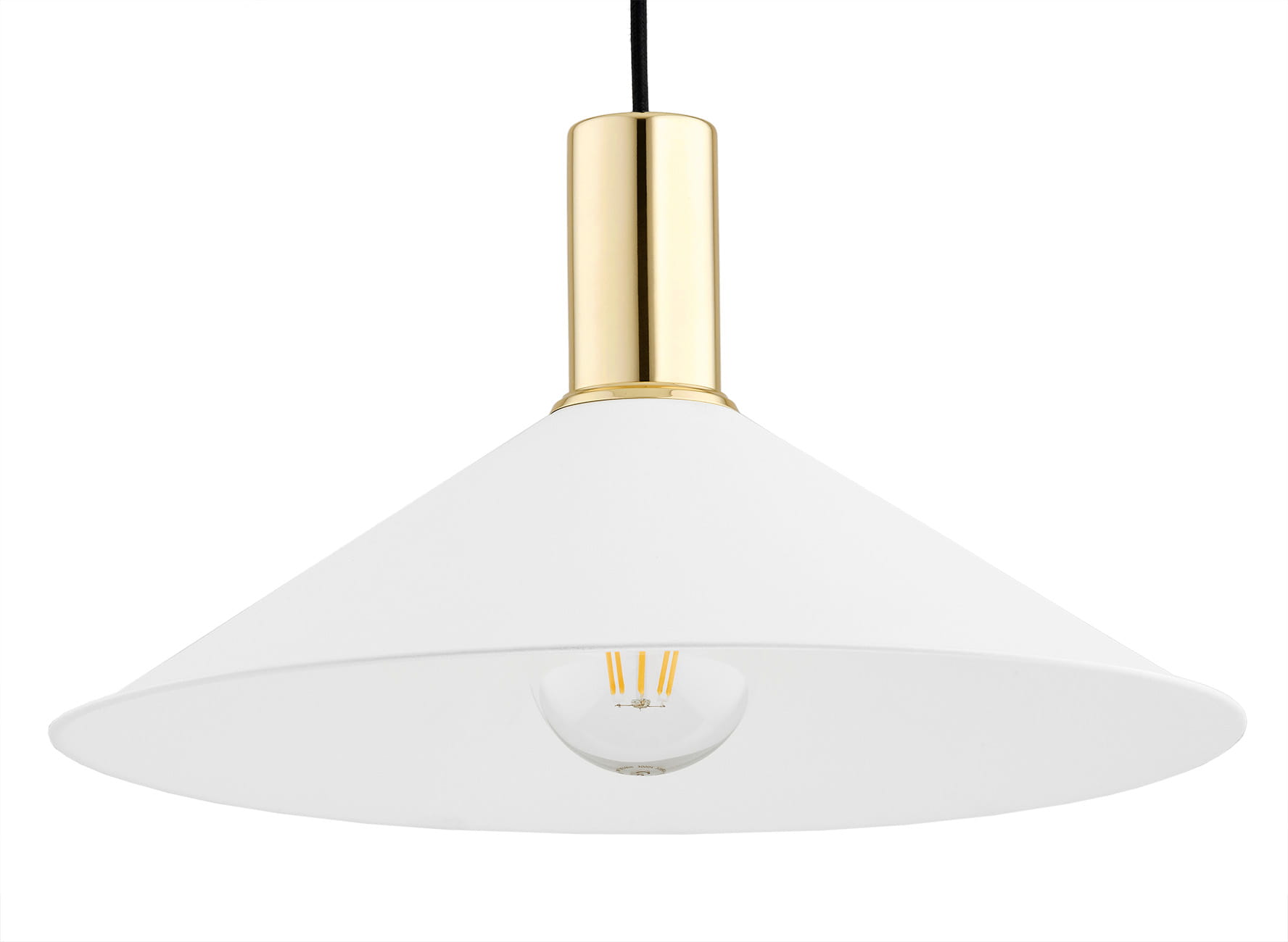 lumigo wiszaca lampa minori w bialym kolorze o stozkowym ksztalcie 3