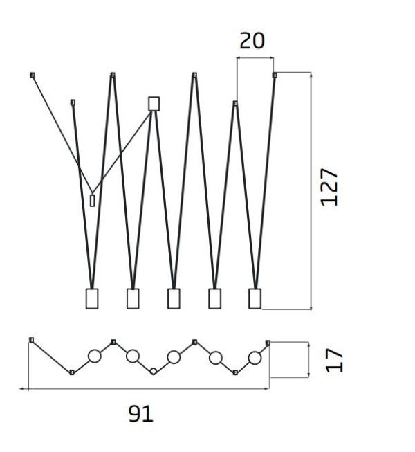 Wisząca lampa More Tone V w białym kolorze – smukłe tuby.