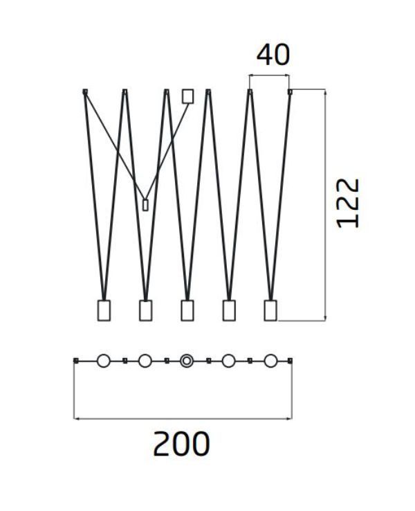 Wisząca lampa More Tone V w białym kolorze – smukłe tuby.