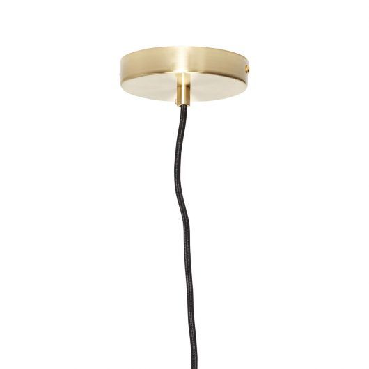 Wisząca lampa Muse w białym kolorze z szklanym kloszem i złotymi detalami