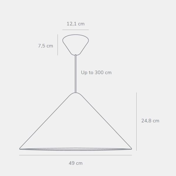 Wisząca lampa Nono 49 od DFTP w czarnym kolorze z szerokim kloszem i dyfuzorem
