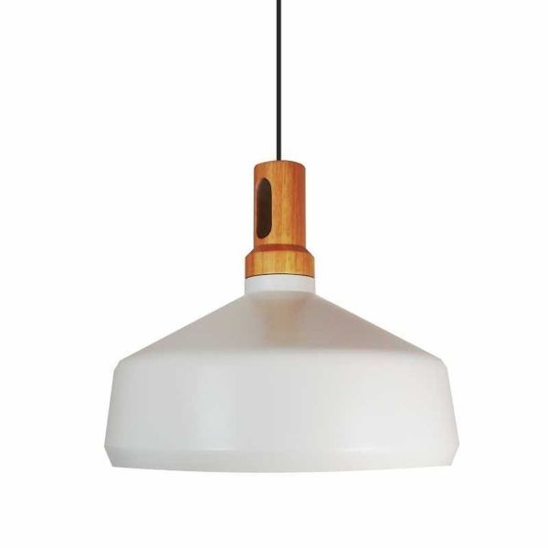 Wisząca lampa Nordic Woody o szerokim kloszu i średnicy 35 cm