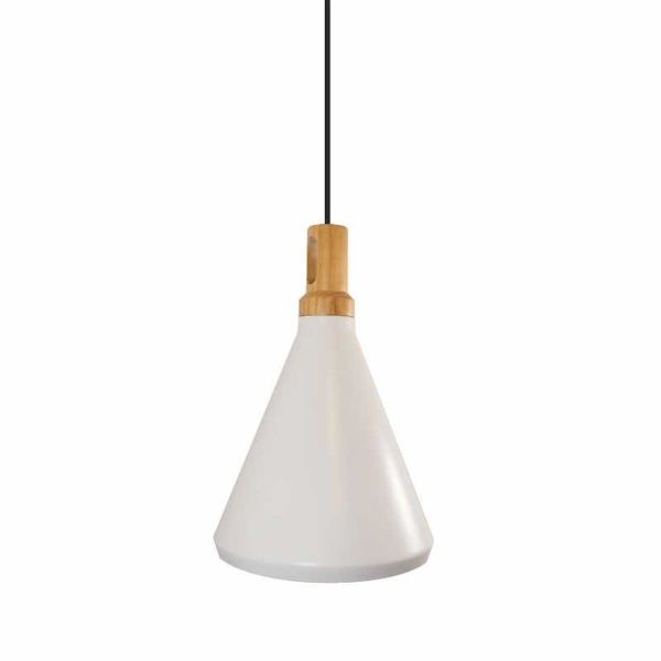 Wisząca lampa Nordic Woody w białym kolorze o średnicy 25 cm