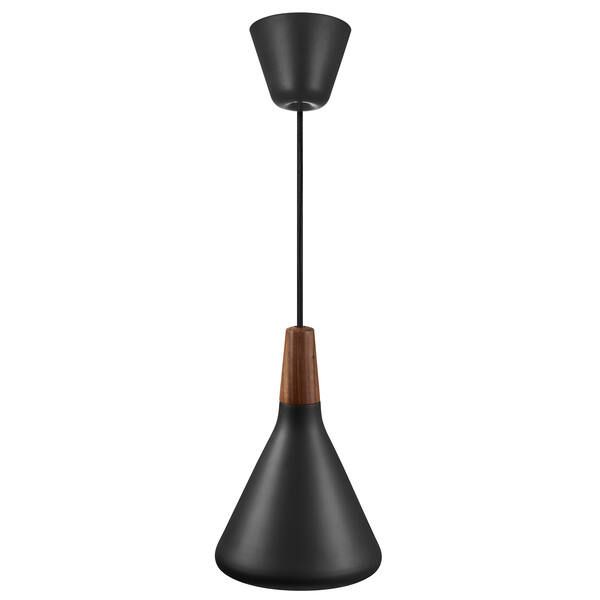 Wisząca lampa Nori 18 w kolorze czarnym z drewnianym akcentem – DFTP
