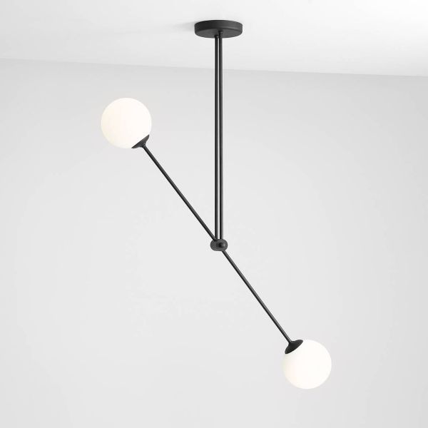 Wisząca lampa Ohio 2 ze szklanymi kloszami
