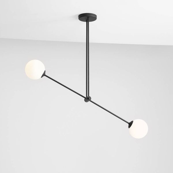 Wisząca lampa Ohio 2 ze szklanymi kloszami