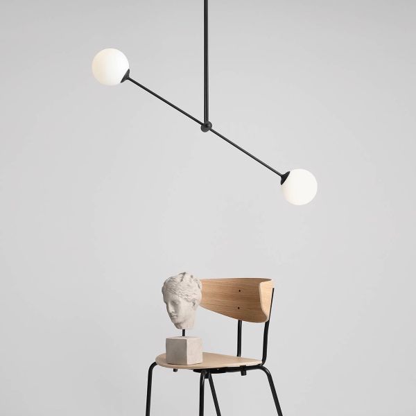 Wisząca lampa Ohio 2 ze szklanymi kloszami