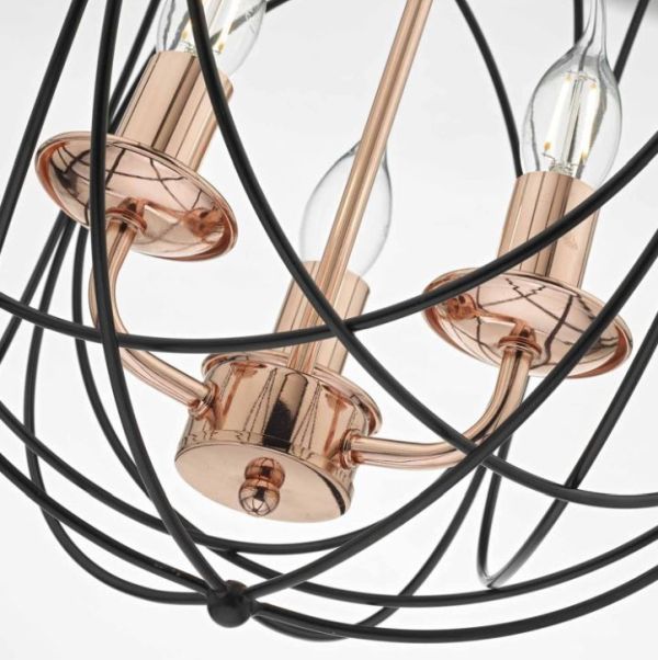 Wisząca lampa Phoenix w kolorach czerni i złota