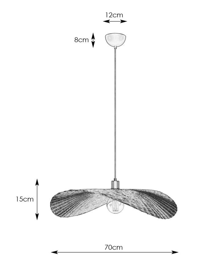 Wisząca lampa Rayo z kloszem z bambusa