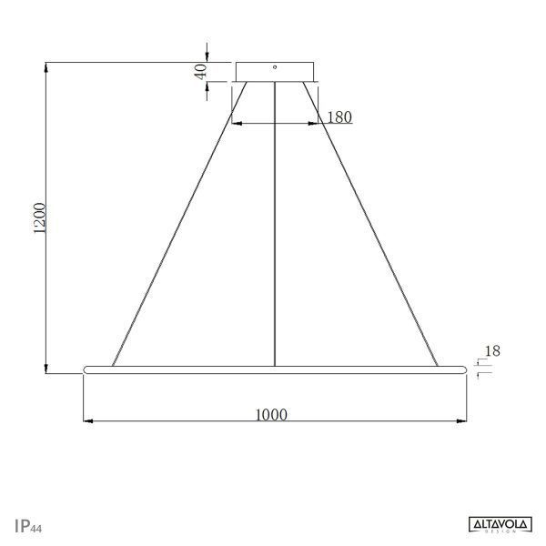 Wisząca lampa Shape XL w kolorze czarnym z wbudowanym LED-em o ciepłej barwie 3000K i funkcją ściemniania