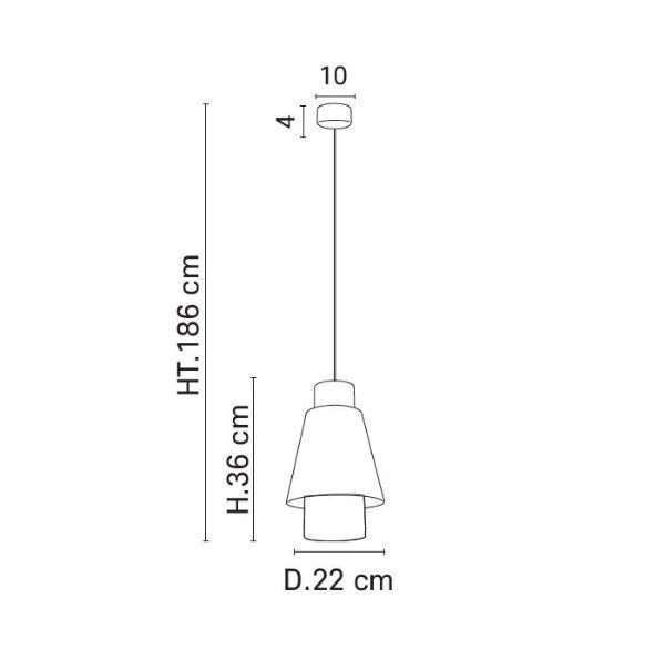 Wisząca lampa Singapour XS w kolorach bieli i antracytu