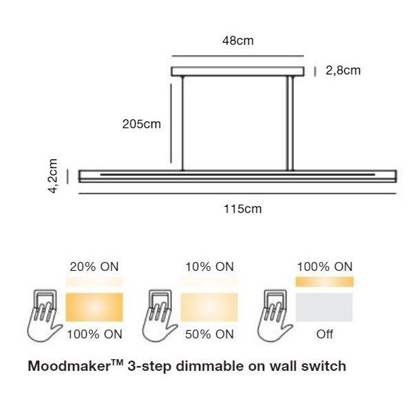 Wisząca lampa Skylar w czarnym kolorze od Nordlux z funkcją MoodMaker