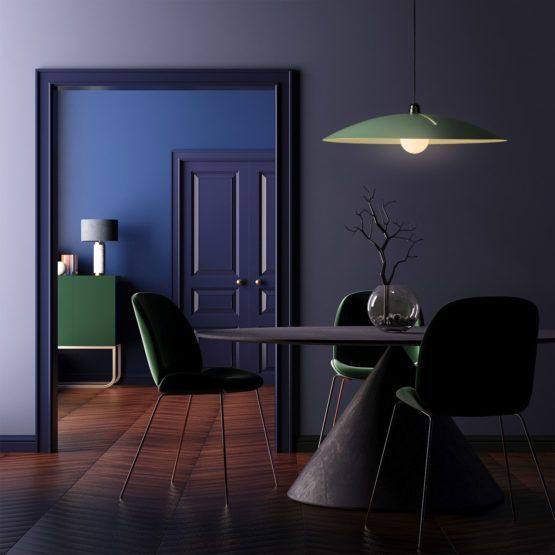 Wisząca lampa Sputnik w zielonym kolorze, klasa ochrony IP20