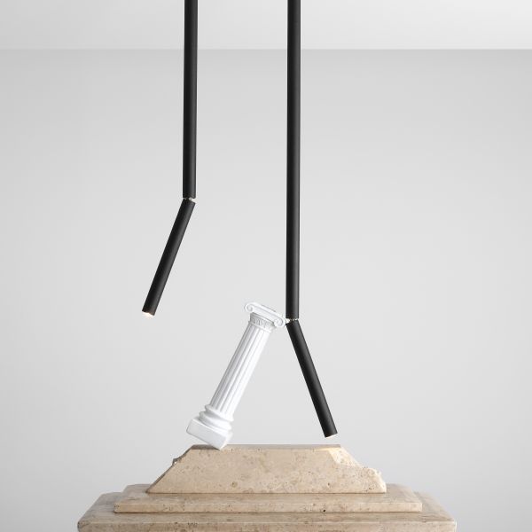 Wisząca lampa Stick L w kolorze czarnym z regulowanym kloszem