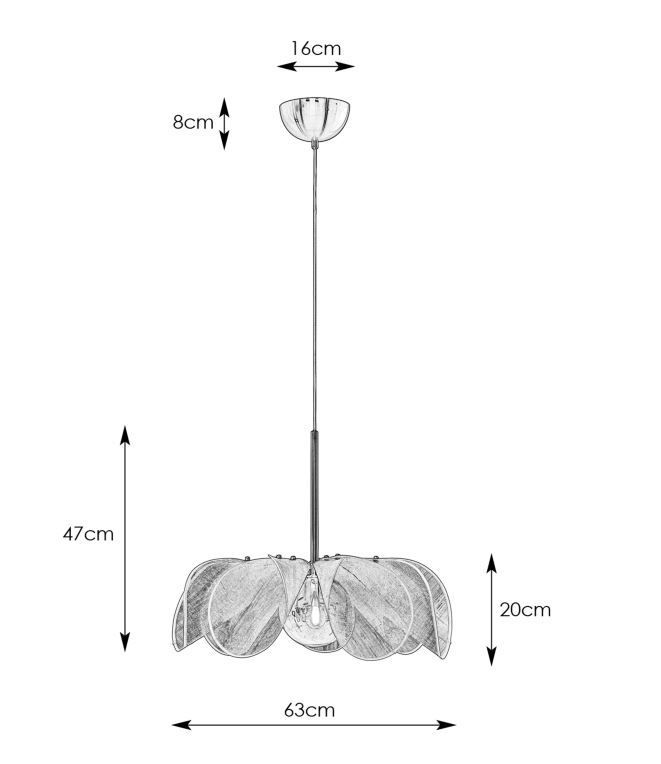 Wisząca lampa Styrka z włókna bananowego
