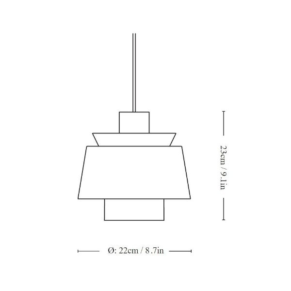 Wisząca lampa Utzon JU1 w kolorze mosiądzu