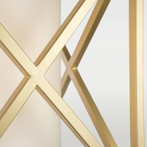 Wisząca lampa w złotym kolorze New York z białym abażurem