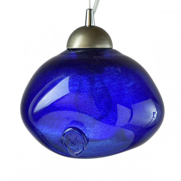 Wisząca lampa ze szkła Meduse w kolorze kobaltu