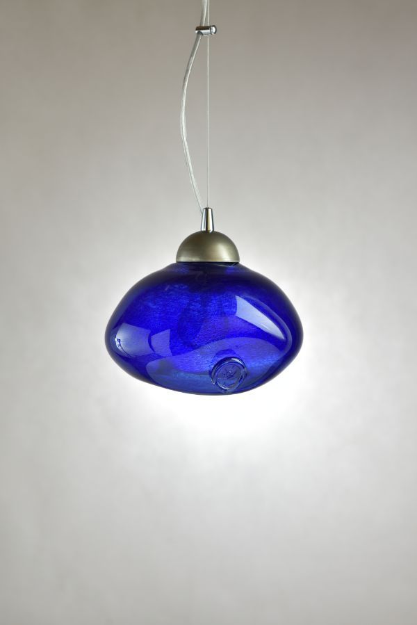 Wisząca lampa ze szkła Meduse w kolorze kobaltu