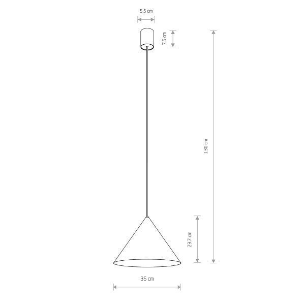 Wisząca lampa Zenith M w zielonym, stożkowym kształcie