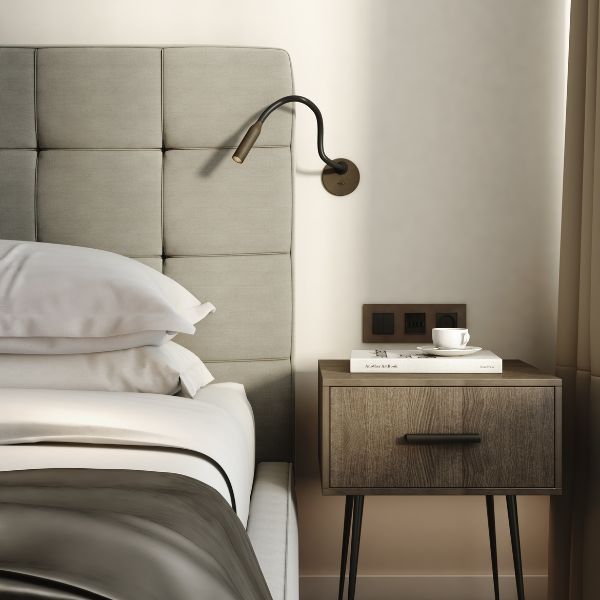 Wpuszczany kinkiet LED Lucca w kolorze brązowym