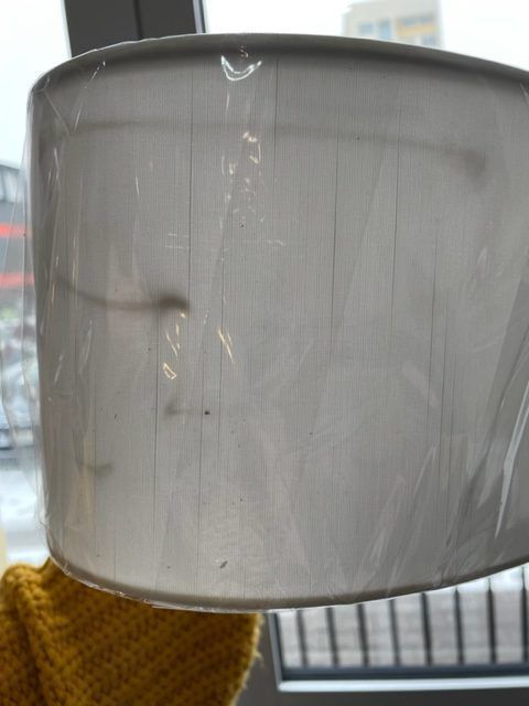 Wyprzedaż! Oryginalna biała i złota lampa podłogowa Nixon od Endon Lighting