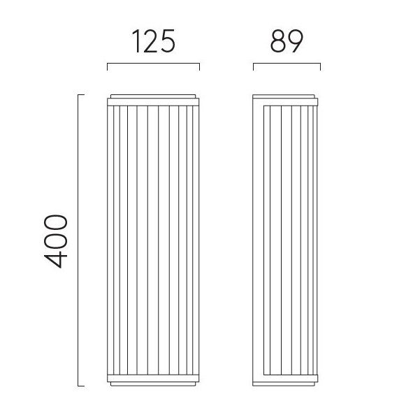 Wysoki chromowany kinkiet Versailles 400, IP44, z funkcją ściemniania