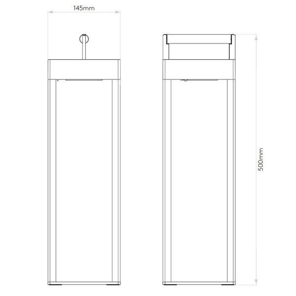 Wysoki solarny lampion Kuro 450, odporny na warunki atmosferyczne (IP44)