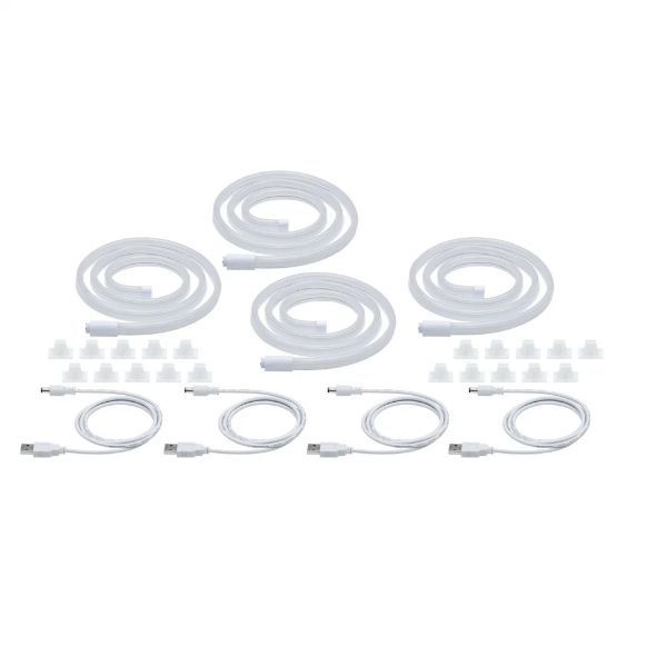 Zestaw czterech kolorowych węży świetlnych Neon Colorflex