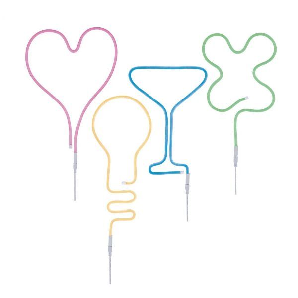 Zestaw czterech kolorowych węży świetlnych Neon Colorflex