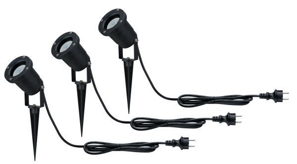 Zestaw trzech reflektorów ogrodowych Special Line Garden o klasie szczelności IP65 i trzonku GU10