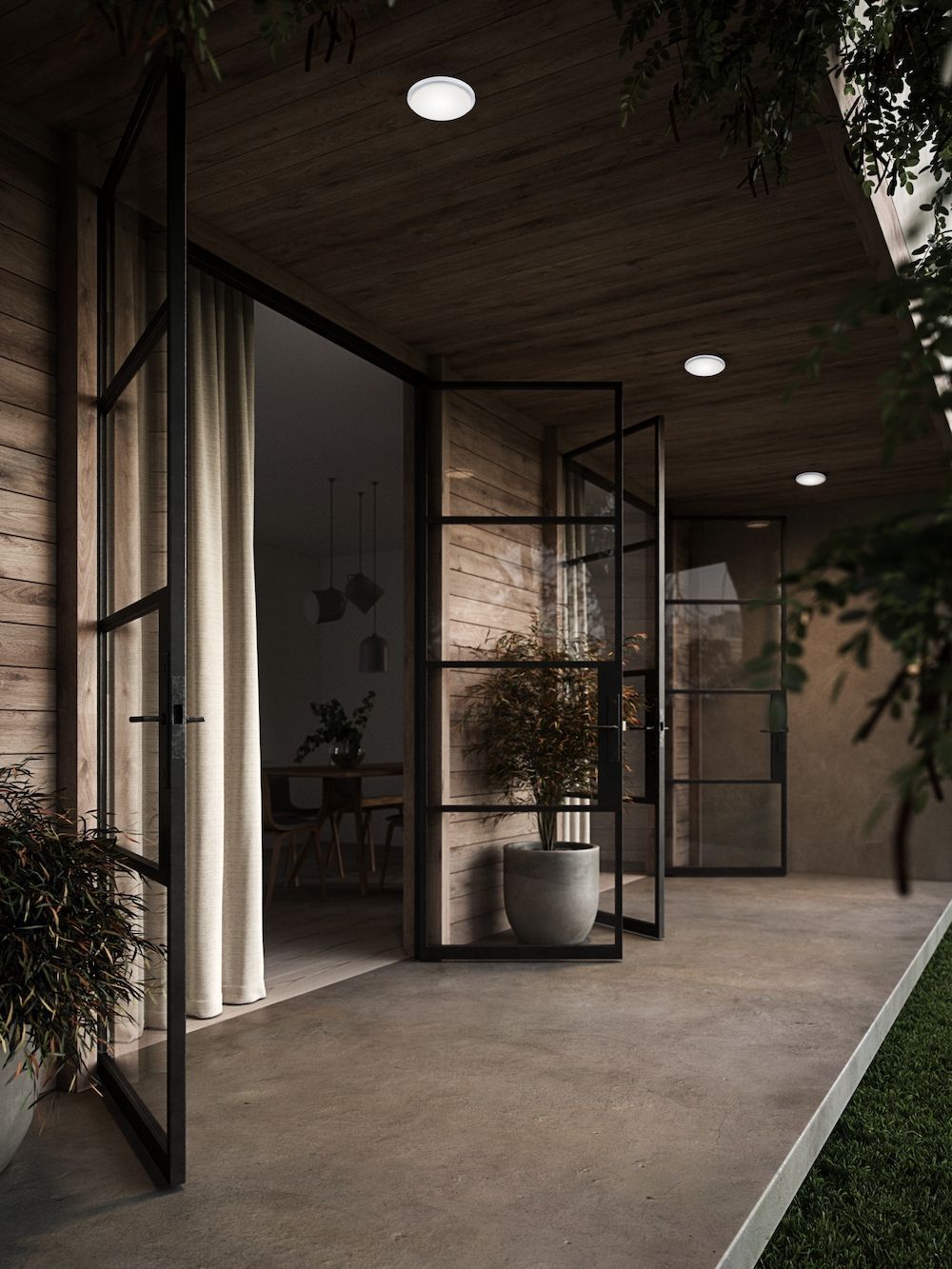 Zewnętrzna lampa sufitowa lub ścienna Cuba Bright Round o jasności 700 lm i klasie szczelności IP54