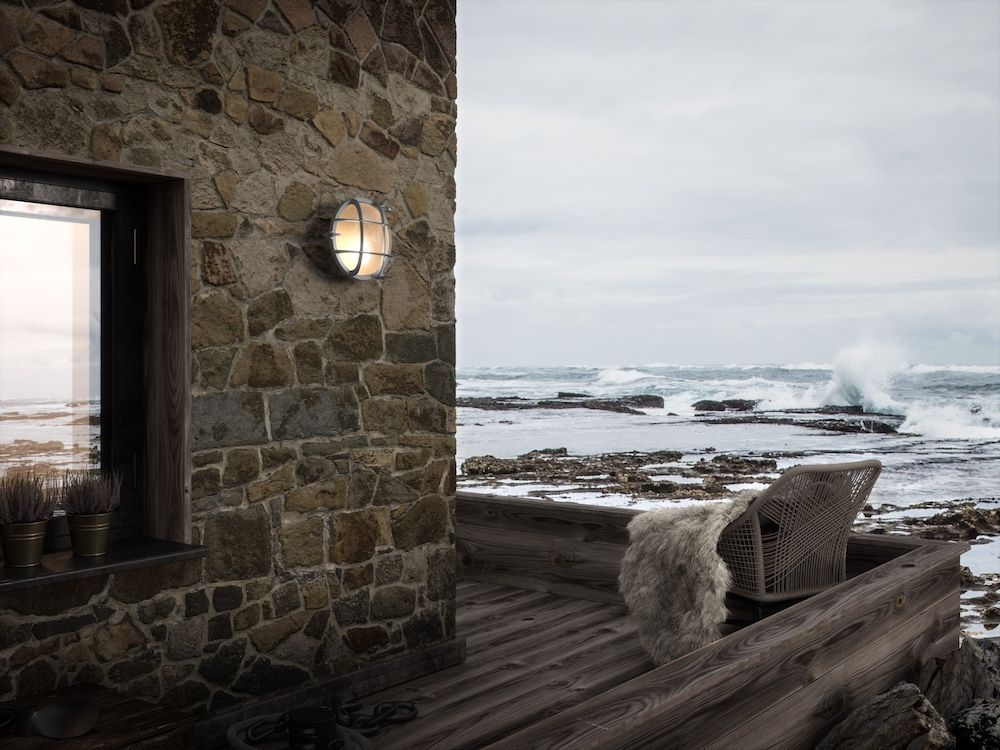 Zewnętrzny kinkiet Polperro w kolorze niklu o klasie szczelności IP65