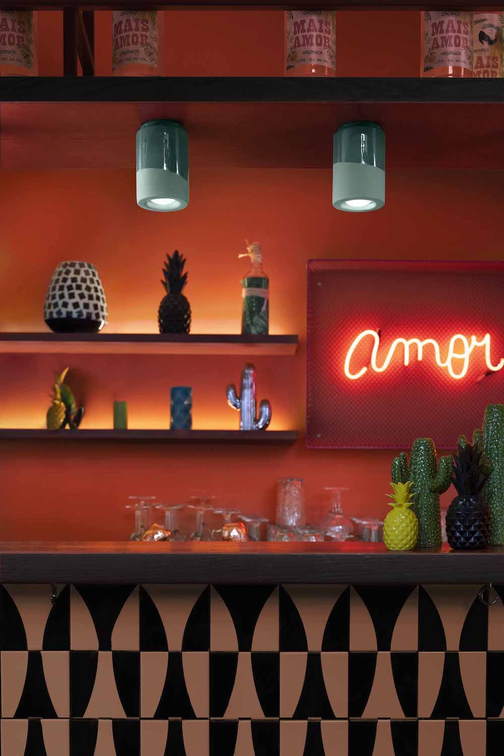 Zielona sufitowa lampa punktowa Pioli